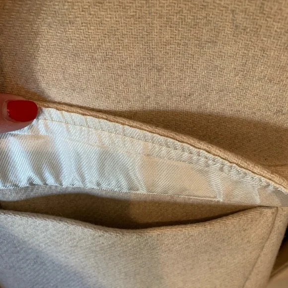 ZARA Wool Double Breasted Peacoat Tan Large - Picture 6 of 10